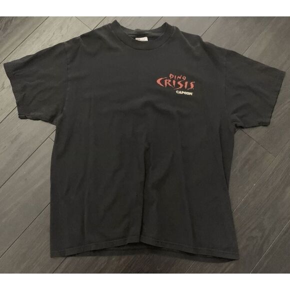 Vintage SEALED 1999 Dino Crisis Video Game Capcom Promo Black T-Shirt Size XL - Picture 2 of 3